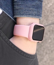 SBG | アップルウォッチ対応 シリコンカラーバンド 強化ガラスバンパーカバーセット / SBG(デジタル腕時計)