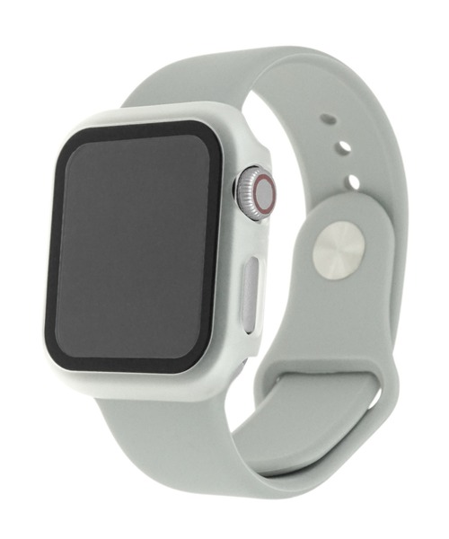 SBG（エスビー）の「アップルウォッチ対応 シリコンカラーバンド 強化ガラスバンパーカバーセット / SBG（デジタル腕時計・レディース・ホワイト/ブラック/ライトグレー/ブラウン/カーキ/ライム/ミント/ブルー/ネイビー/ライトブルー/ラベンダー/イエロー/ライトピンク/ピンクベージュ/ブルー系その他・40mm/44mm）」の4枚目の写真
