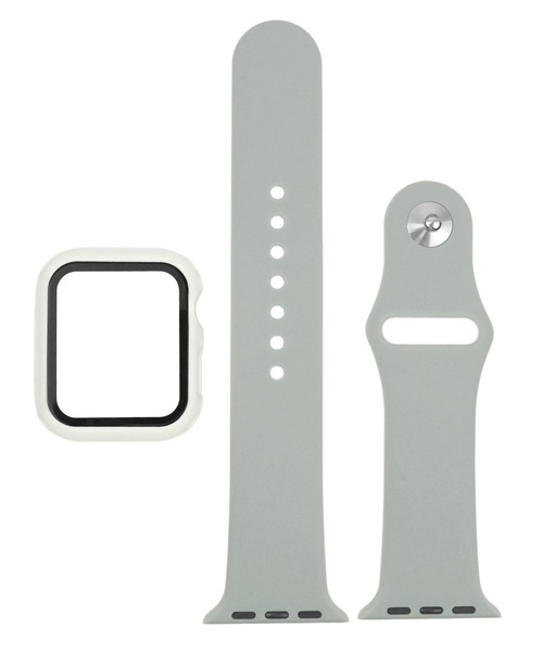 SBG（エスビー）の「アップルウォッチ対応 シリコンカラーバンド 強化ガラスバンパーカバーセット / SBG（デジタル腕時計・レディース・ホワイト/ブラック/ライトグレー/ブラウン/カーキ/ライム/ミント/ブルー/ネイビー/ライトブルー/ラベンダー/イエロー/ライトピンク/ピンクベージュ/ブルー系その他・40mm/44mm）」の18枚目の写真