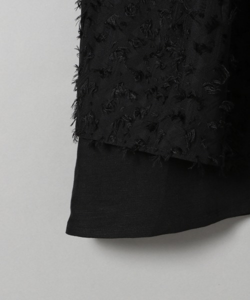 JEANASIS（ジーナシス）の「ジャガードレイヤーティアードスカート/943391（スカート・レディース・グレイッシュベージュ/ブラック・FREE）」の6枚目の写真