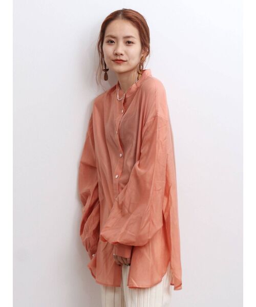 Ungrid（アングリッド）の「【WEB限定】スリーブボリュームシアーブラウス（シャツ/ブラウス・レディース・ブルー/オレンジ/イエロー/ピンク/オフホワイト/カーキ・FREE）」の6枚目の写真