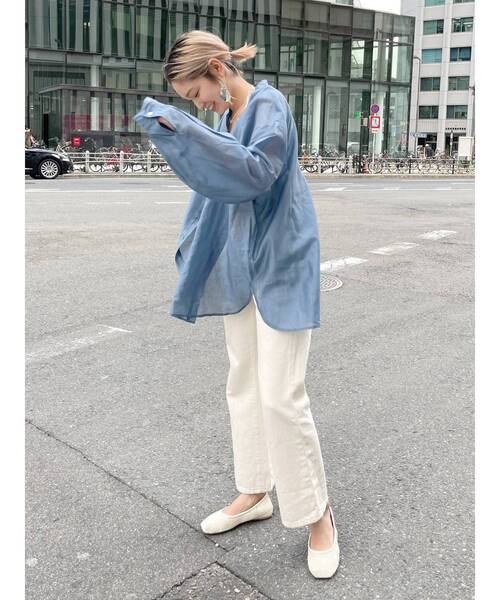 Ungrid（アングリッド）の「【WEB限定】スリーブボリュームシアーブラウス（シャツ/ブラウス・レディース・ブルー/オレンジ/イエロー/ピンク/オフホワイト/カーキ・FREE）」の19枚目の写真