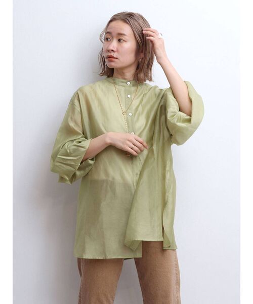 Ungrid（アングリッド）の「【WEB限定】スリーブボリュームシアーブラウス（シャツ/ブラウス・レディース・ブルー/オレンジ/イエロー/ピンク/オフホワイト/カーキ・FREE）」の21枚目の写真