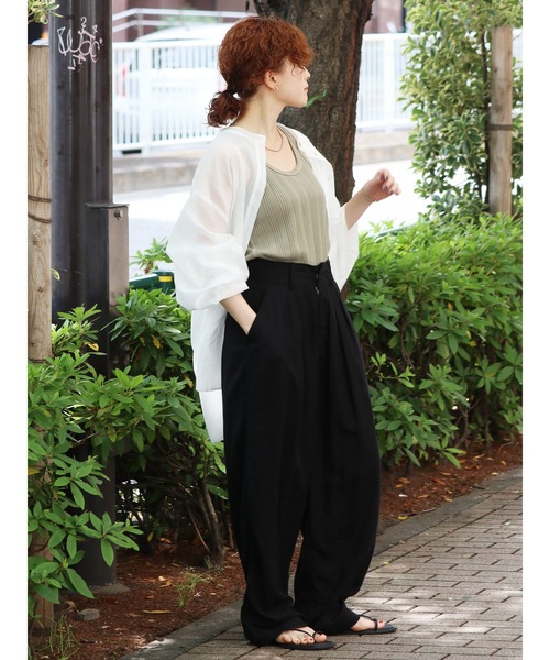 Ungrid（アングリッド）の「【WEB限定】スリーブボリュームシアーブラウス（シャツ/ブラウス・レディース・ブルー/オレンジ/イエロー/ピンク/オフホワイト/カーキ・FREE）」の8枚目の写真