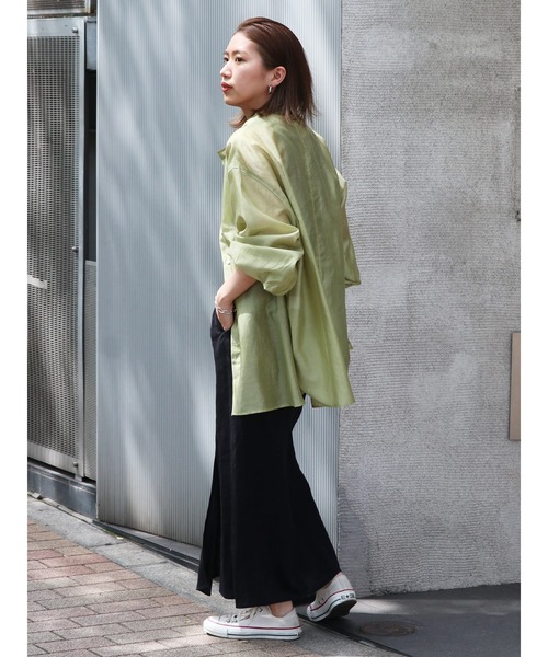 Ungrid（アングリッド）の「【WEB限定】スリーブボリュームシアーブラウス（シャツ/ブラウス・レディース・ブルー/オレンジ/イエロー/ピンク/オフホワイト/カーキ・FREE）」の9枚目の写真