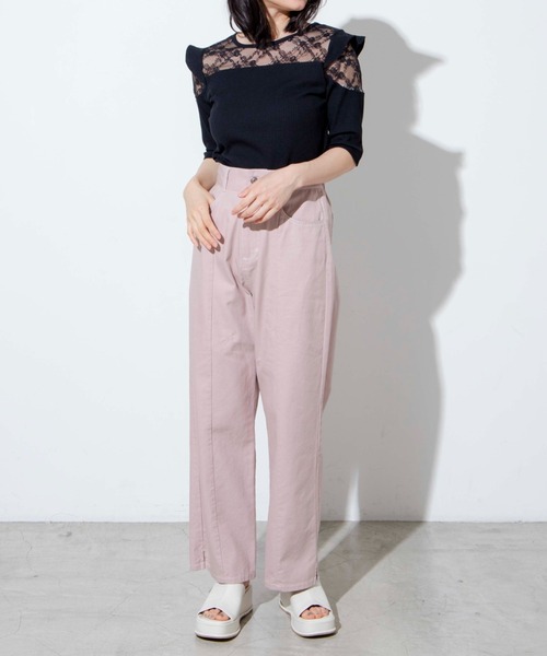 WEGO（ウィゴー）の「WEGO/オープンショルダーレースフリルT（Tシャツ/カットソー・レディース・ブラック/ホワイト・FREE）」の10枚目の写真