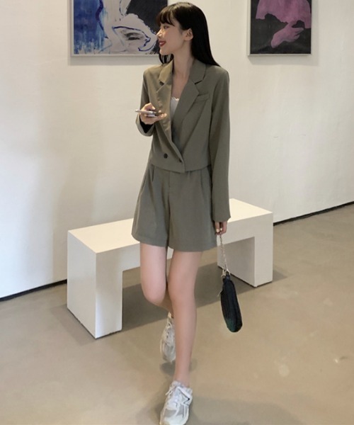 MANGROVE（マングローブ）の「【セットアップ対応】タック入りショートパンツ（その他パンツ・レディース・ブラック/カーキ系・FREE）」の7枚目の写真