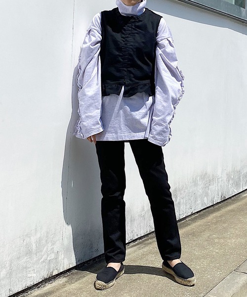 HOLIDAY(ホリデイ)の「HIGH WAIST SKINNY DENIM PANTS (CROPPED) ハイウエストスキニーデニムパンツ (クロップド)(デニムパンツ・レディース・ブラック・1/2/0)」の6枚目の写真