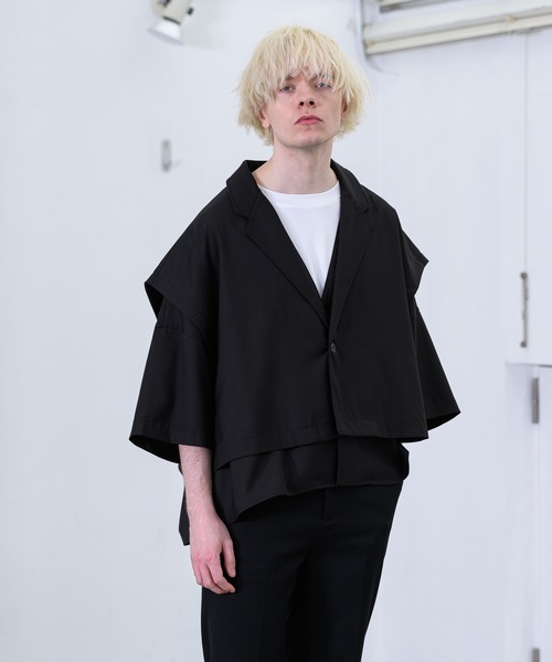 YUEATE（ユエイト）の「YUEATE - "3way trench shirt" 3wayトレンチシャツ（シャツ/ブラウス・メンズ・ブラック/グレイッシュベージュ・MEDIUM/LARGE）」の14枚目の写真