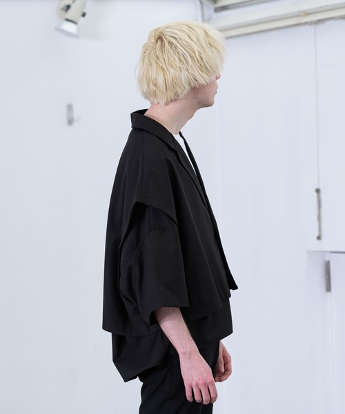 YUEATE（ユエイト）の「YUEATE - "3way trench shirt" 3wayトレンチシャツ（シャツ/ブラウス・メンズ・ブラック/グレイッシュベージュ・MEDIUM/LARGE）」の15枚目の写真