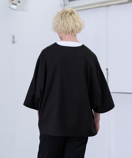 YUEATE（ユエイト）の「YUEATE - "3way trench shirt" 3wayトレンチシャツ（シャツ/ブラウス・メンズ・ブラック/グレイッシュベージュ・MEDIUM/LARGE）」の22枚目の写真