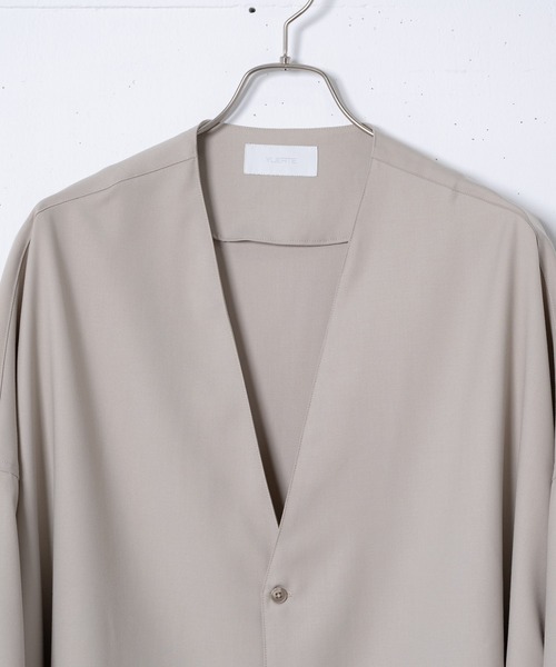 YUEATE（ユエイト）の「YUEATE - "3way trench shirt" 3wayトレンチシャツ（シャツ/ブラウス・メンズ・ブラック/グレイッシュベージュ・MEDIUM/LARGE）」の4枚目の写真