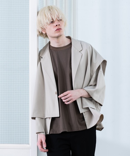 YUEATE（ユエイト）の「YUEATE - "3way trench shirt" 3wayトレンチシャツ（シャツ/ブラウス・メンズ・ブラック/グレイッシュベージュ・MEDIUM/LARGE）」の13枚目の写真