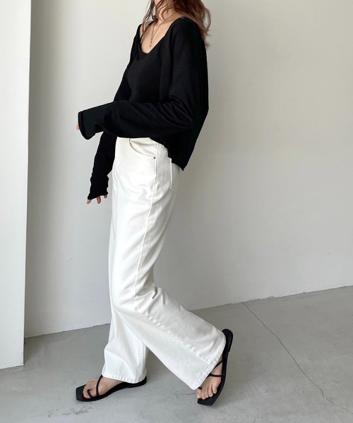 CANAL JEAN(キャナルジーン)の「RED CHOP WORKS(レッドチョップワークス) スラブカットソーアンサンブル(Tシャツ/カットソー・レディース・ブラック/ホワイト/ピンク・38)」の11枚目の写真