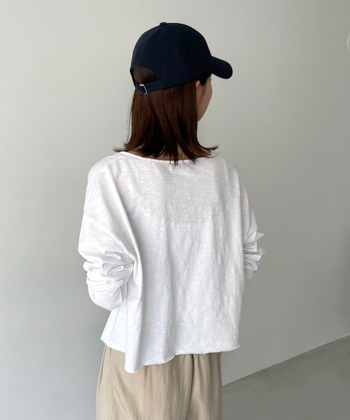 CANAL JEAN(キャナルジーン)の「RED CHOP WORKS(レッドチョップワークス) スラブカットソーアンサンブル(Tシャツ/カットソー・レディース・ブラック/ホワイト/ピンク・38)」の6枚目の写真