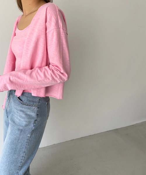 CANAL JEAN(キャナルジーン)の「RED CHOP WORKS(レッドチョップワークス) スラブカットソーアンサンブル(Tシャツ/カットソー・レディース・ブラック/ホワイト/ピンク・38)」の16枚目の写真