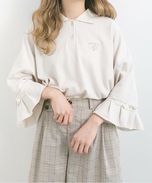 ぽかぽか陽気とリメイク風ソデフリルポロシャツ