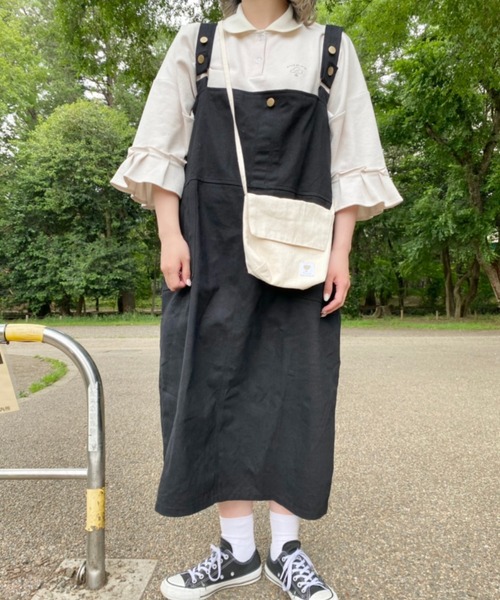 nemne store(ネンネストア)の「ぽかぽか陽気とリメイク風ソデフリルポロシャツ(ポロシャツ・レディース・ライトブルー/ベージュ/オフホワイト・フリー)」の12枚目の写真