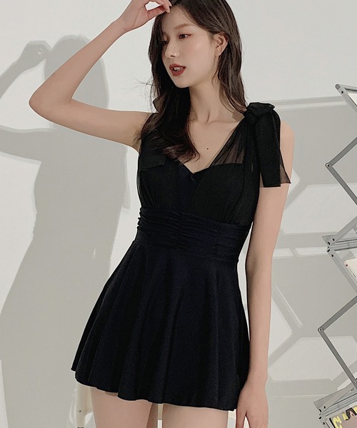 TeddyShop(テディショップ)の「【non-no 7・8月合併号掲載/大きいサイズ有】レディース水着 体型カバー ショルダーリボンバックシャンワンピース オールインワン【WEB限定】(水着・レディース・ブラック/ブルー/ブラウン/グレー/ブルー系その他・3L/M/L/LL)」の20枚目の写真