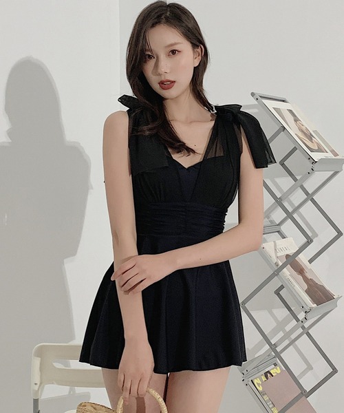 TeddyShop(テディショップ)の「【non-no 7・8月合併号掲載/大きいサイズ有】レディース水着 体型カバー ショルダーリボンバックシャンワンピース オールインワン【WEB限定】(水着・レディース・ブラック/ブルー/ブラウン/グレー/ブルー系その他・3L/M/L/LL)」の21枚目の写真