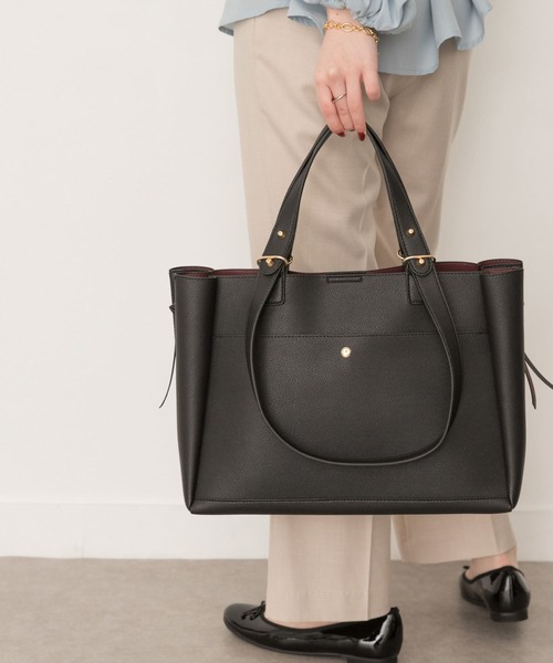 RODE SKO(ロデスコ)の「AINO サイドファスナー2WAYトート(トートバッグ・レディース・ベージュ/ネイビー/グレー/ブラック・ONE)」の5枚目の写真