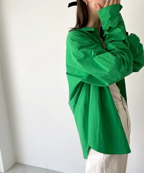 CANAL JEAN（キャナルジーン）の「RCW BLUE LABEL(ブルーレーベル) コットンロングスリーブシャツ（シャツ/ブラウス・レディース・ブラック/ベージュ/グリーン・38）」の11枚目の写真