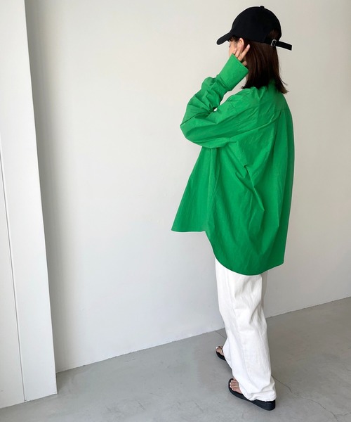 CANAL JEAN（キャナルジーン）の「RCW BLUE LABEL(ブルーレーベル) コットンロングスリーブシャツ（シャツ/ブラウス・レディース・ブラック/ベージュ/グリーン・38）」の12枚目の写真