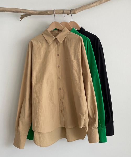 CANAL JEAN（キャナルジーン）の「RCW BLUE LABEL(ブルーレーベル) コットンロングスリーブシャツ（シャツ/ブラウス・レディース・ブラック/ベージュ/グリーン・38）」の13枚目の写真