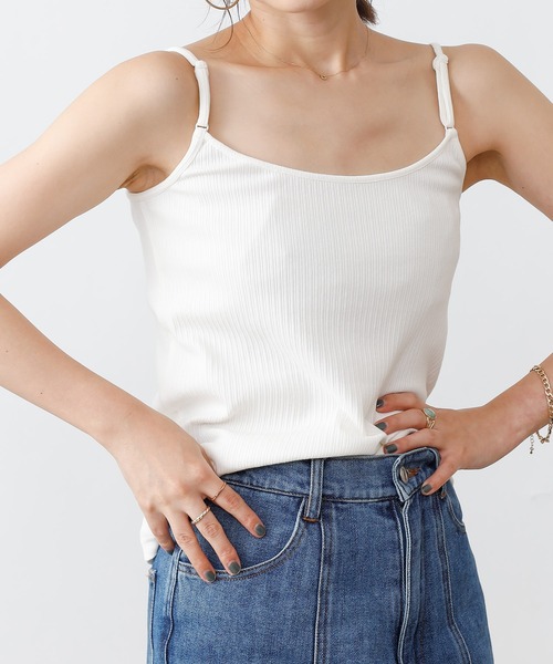 COLONY 2139（コロニートゥーワンスリーナイン）の「【UVカット】ランダムテレコ2WAYキャミソール(ストラップ調整可能)（キャミソール・レディース・ブラック/オフホワイト/ブルー系その他・MEDIUM/LARGE/SMALL）」の13枚目の写真