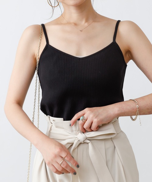 COLONY 2139（コロニートゥーワンスリーナイン）の「【UVカット】ランダムテレコ2WAYキャミソール(ストラップ調整可能)（キャミソール・レディース・ブラック/オフホワイト/ブルー系その他・MEDIUM/LARGE/SMALL）」の4枚目の写真