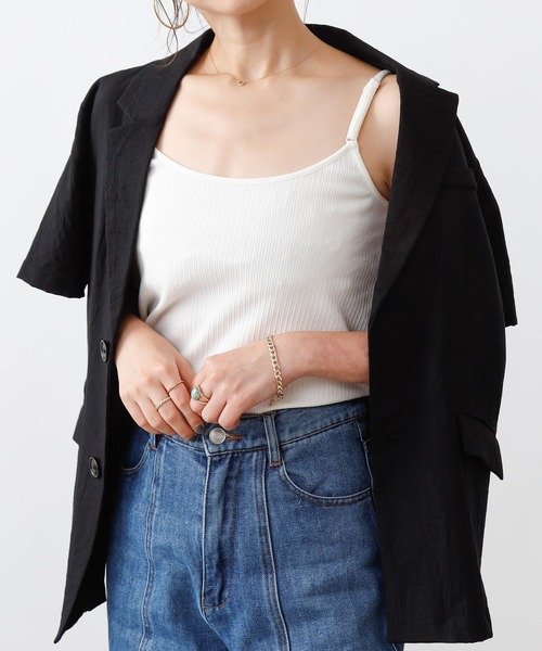 COLONY 2139（コロニートゥーワンスリーナイン）の「【UVカット】ランダムテレコ2WAYキャミソール(ストラップ調整可能)（キャミソール・レディース・ブラック/オフホワイト/ブルー系その他・MEDIUM/LARGE/SMALL）」の16枚目の写真