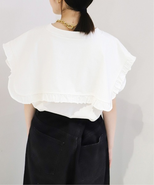 CITYSHOP(シティーショップ)の「BIG COLLAR Tシャツ 2(Tシャツ/カットソー・レディース・ホワイト/ブラック・FREE)」の14枚目の写真