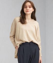 green label relaxing | テンジク シアー ラメ Vネック プルオーバー ニット -ウォッシャブル-(ニット/セーター)