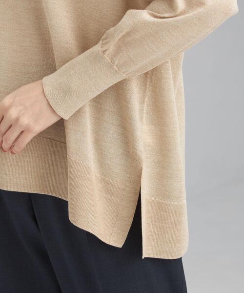 green label relaxing(グリーンレーベルリラクシング)の「テンジク シアー ラメ Vネック プルオーバー ニット -ウォッシャブル-(ニット/セーター・レディース・ダークグレー/ナチュラル・FREE)」の15枚目の写真