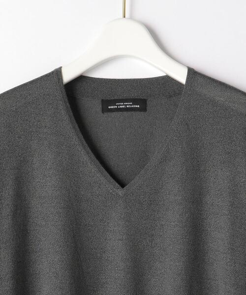 green label relaxing(グリーンレーベルリラクシング)の「テンジク シアー ラメ Vネック プルオーバー ニット -ウォッシャブル-(ニット/セーター・レディース・ダークグレー/ナチュラル・FREE)」の12枚目の写真