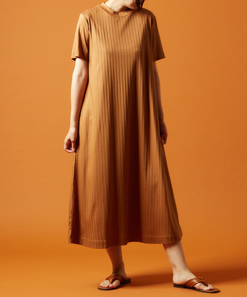 セール 縦ラインがスッキリ見え 綿レーヨンカットソーワンピース 半袖 ワンピース Lourmarin ルールマラン のファッション通販 Zozotown