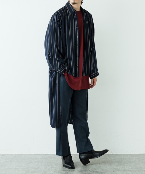 Lui's(ルイス)の「バックロングテールスリットシャツ(シャツ/ブラウス・メンズ・ブラウン/ネイビー・FREE)」の16枚目の写真