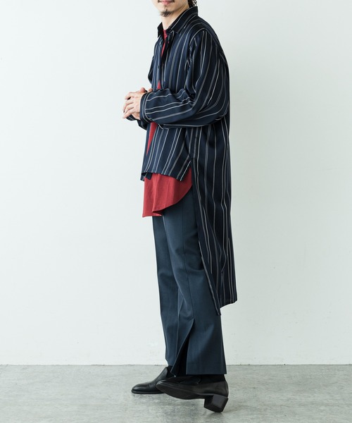 Lui's(ルイス)の「バックロングテールスリットシャツ(シャツ/ブラウス・メンズ・ブラウン/ネイビー・FREE)」の14枚目の写真