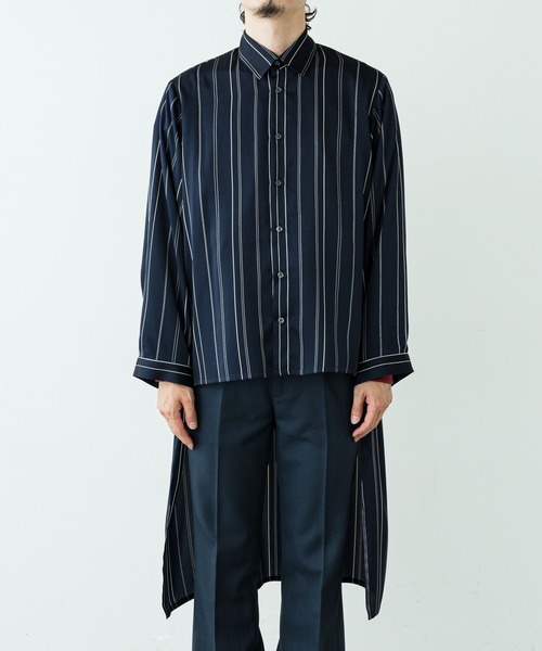 Lui's(ルイス)の「バックロングテールスリットシャツ(シャツ/ブラウス・メンズ・ブラウン/ネイビー・FREE)」の19枚目の写真