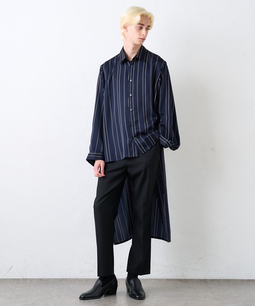 Lui's(ルイス)の「バックロングテールスリットシャツ(シャツ/ブラウス・メンズ・ブラウン/ネイビー・FREE)」の10枚目の写真