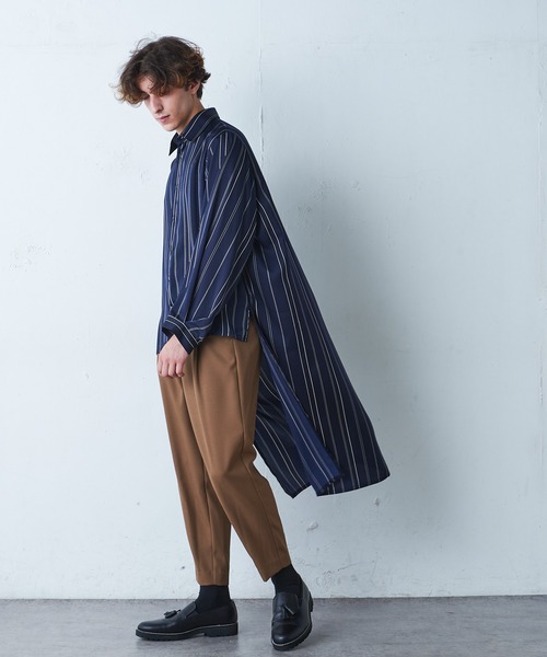 Lui's(ルイス)の「バックロングテールスリットシャツ(シャツ/ブラウス・メンズ・ブラウン/ネイビー・FREE)」の12枚目の写真