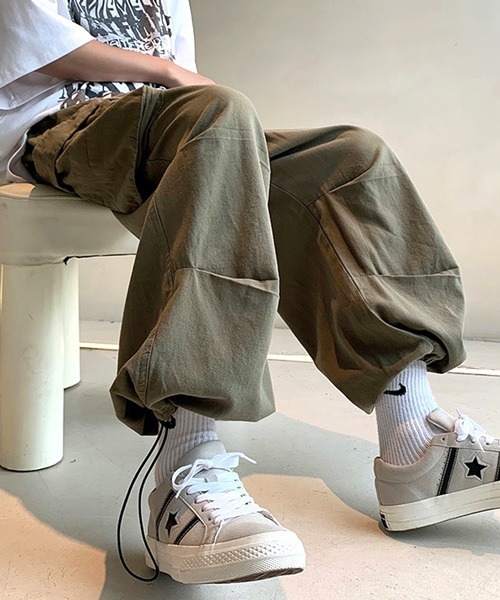 neos（ネオス）の「【neos -addictive design-】ルーズシルエット サイドポケット バルーン ジョガー アンクル丈 カーゴパンツ（カーゴパンツ・メンズ・ホワイト/グリーン/ブラック・LARGE/MEDIUM/X-LARGE）」の9枚目の写真