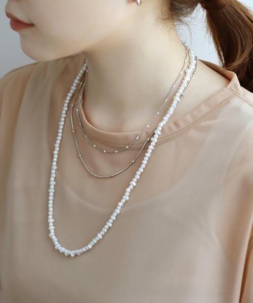 ANEMONE（アネモネ）の「ランダムパールネックレス[ロング]（ネックレス・レディース・アイボリー・FREE）」の5枚目の写真