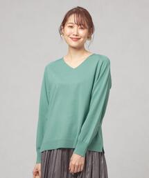 closet story | <closet story(クローゼットストーリー)>サイドスリット Vネック ニットプルオーバー -ウォッシャブル-(ニット/セーター)