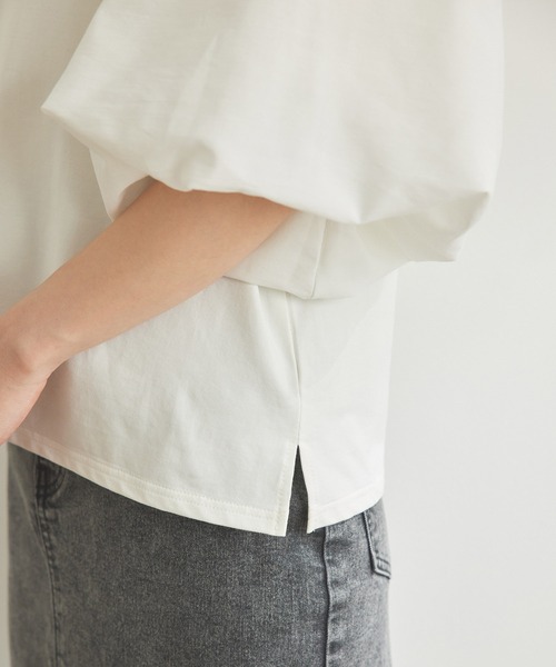 VIS（ビス）の「ふわっと膨らむ。異素材ボリュームスリーブTシャツ（T