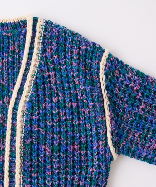 WHO'S WHO gallery（フーズフーギャラリー）の「段染めパイピングワッフルカーデ（カーディガン/ボレロ・レディース・ブラック/ブラウン/ブルー/グリーン・FREE）」の14枚目の写真