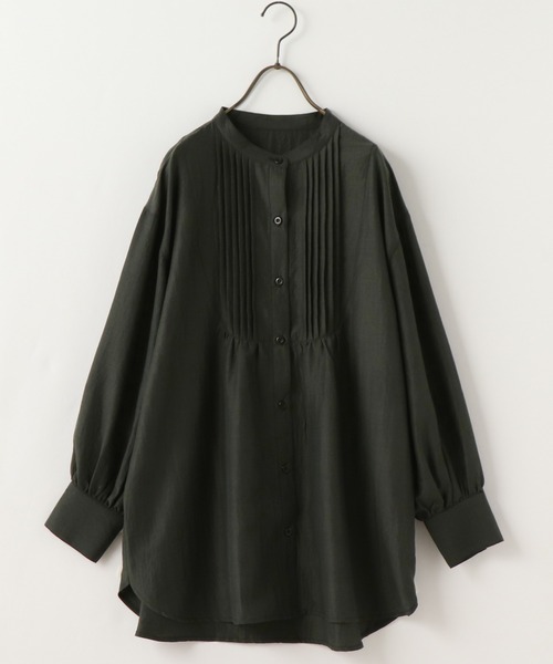 frames RAY CASSIN(フレームスレイカズン)の「【WEB限定】ボリュームスリーブピンタックチュニック(シャツ/ブラウス・レディース・ベージュ/オフホワイト/グリーン/スミクロ・FREE)」の17枚目の写真