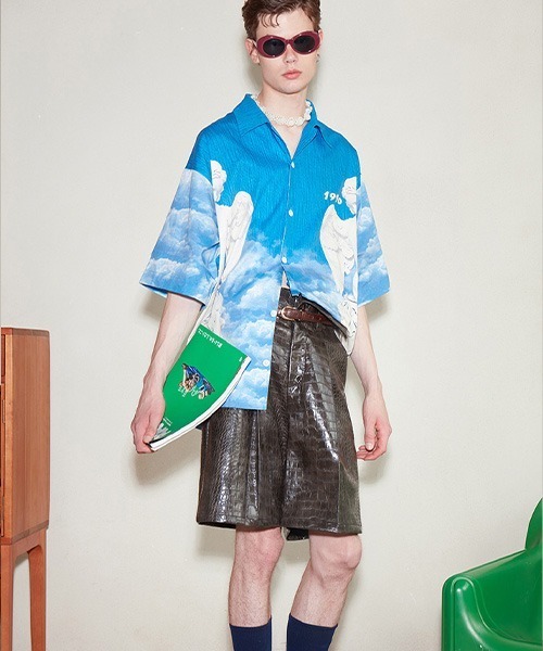 MIXSEVEN（ミックスセブン）の「アシンメトリーフェイククロコダイルレザーショーツ MX21S23【MIX SEVEN】（その他パンツ・メンズ・ダークブラウン・S/M/L）」の7枚目の写真