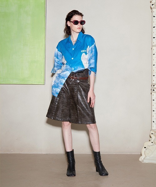 MIXSEVEN（ミックスセブン）の「アシンメトリーフェイククロコダイルレザーショーツ MX21S23【MIX SEVEN】（その他パンツ・メンズ・ダークブラウン・S/M/L）」の10枚目の写真