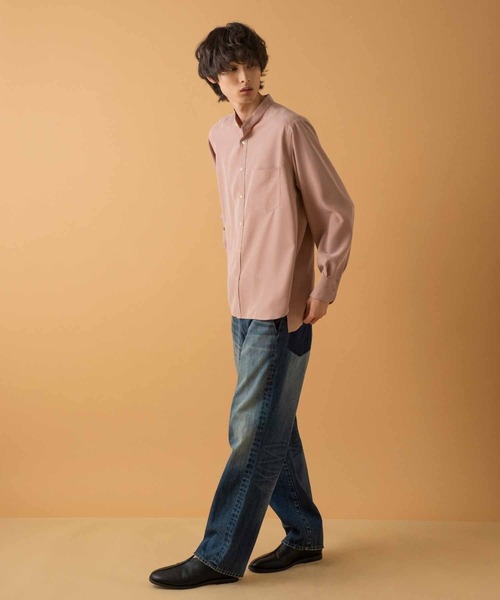 ADAM ET ROPE'（アダムエロペ）の「リラックスドレープ レーヨンスエード とろみバンドカラーシャツ/UNISEX（シャツ/ブラウス・メンズ・ブラック系その他/グリーン系その他2/ブルー系その他6/ピンク系その他2・M/L）」の13枚目の写真